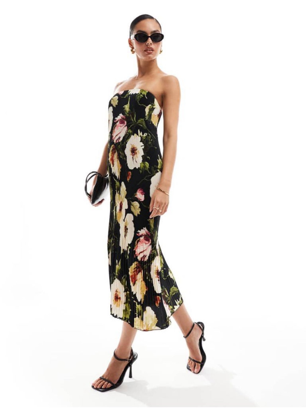 Abercrombie & Fitch Floral Pleated Midi Dress